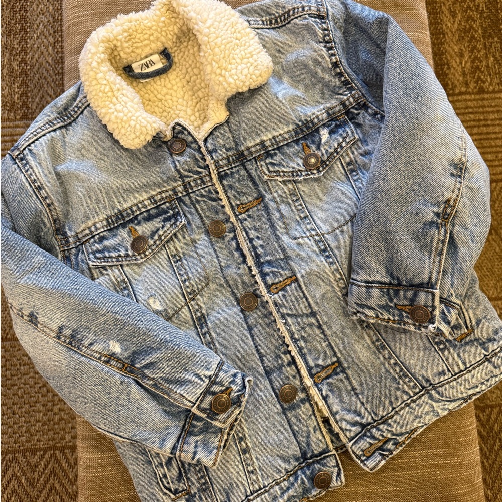 Zara Cream Sherpa Lined Jacket